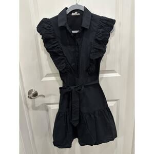 Belted A Line Black Dress by A Loves A